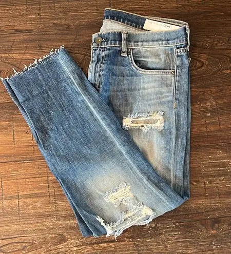 Rag and Bone  DRE CAPRI RAW HEM CROPPED IN DELANO DISTRESSED JEANS SIZE 30