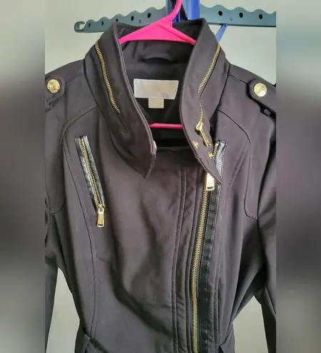 Michales Kors Asymmetrical Zipper Coat Size M Black Size M