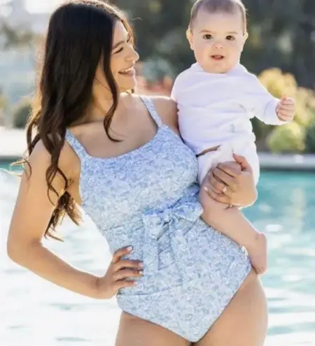 Kindred Bravely - Floral Nursing & Maternity One-Piece Tie Swimsuit Summer Beach