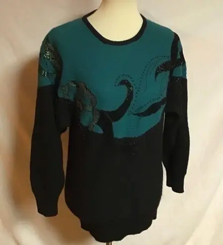 Vintage 80s dressy beaded sweater Size M