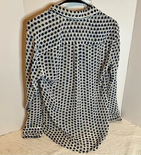 Guess by Marciano Blue and White Button Down Shirt