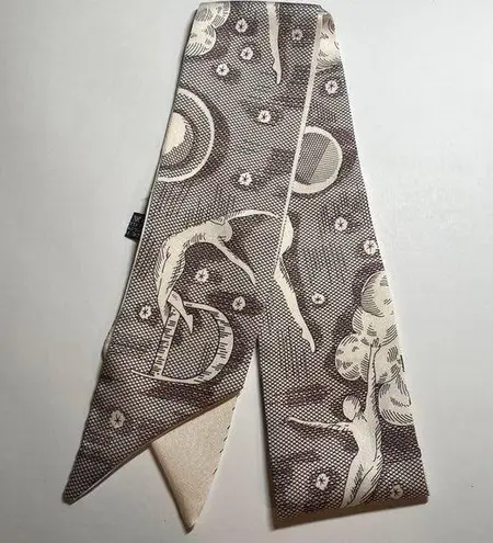 Initial / Letter D Thin Purse Scarf / Hairband / Scarf