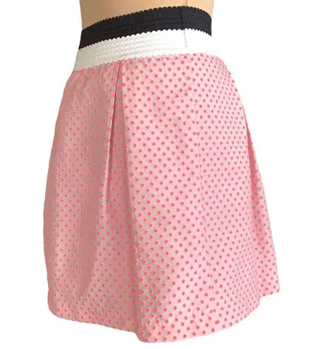 Esley  Mini Skirt Pink 3D Polka Dots Pleated Retro Tennis Prep Twee Size Small