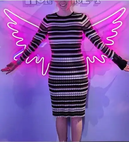 Adam Lippes Striped Midi Sweater Dress SMALL Ribbed Bodycon Y2K $300