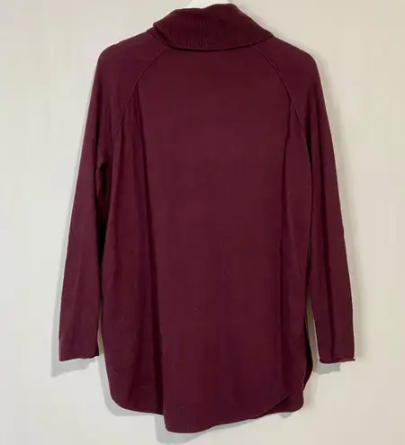 Caslon Women’s Cowl Neck Wool Blend Scoop Hem Sweater Purple Size Medium NWT