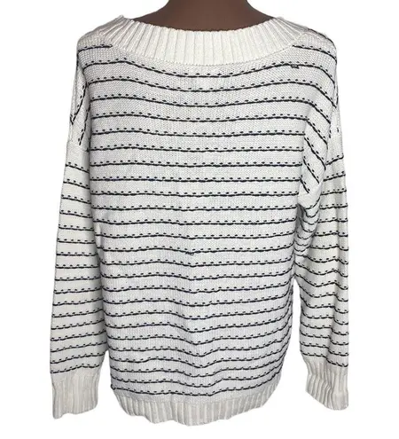 Westport Dressbarn chunky knit v-neck stitch detailed oversized sweater size XL