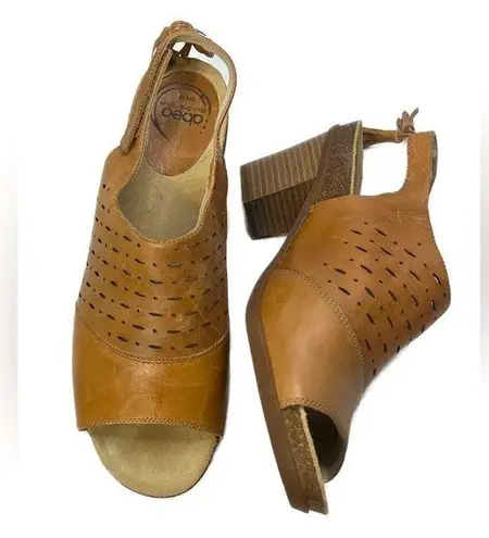 Abeo BIO system BERRIE Stacked Heeled Platform Slingback Sz 10 Neutral