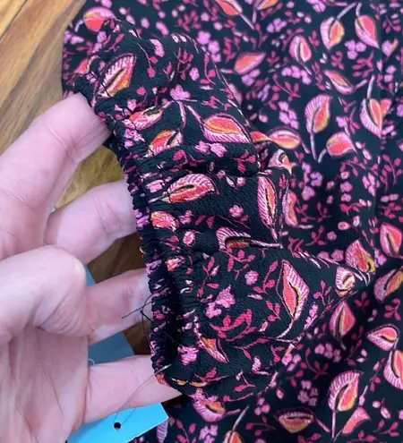 London Times Smocked Tiered Peasant Babydoll Dress Floral size 16 NWT