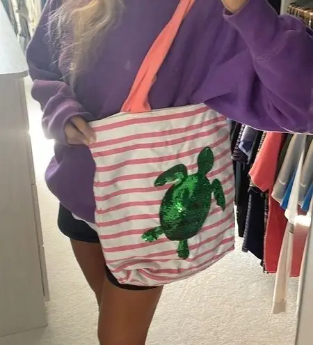 π₯Ήππ Most Adorable y2k Pink / White Turtle Sequined Shoulder Bag