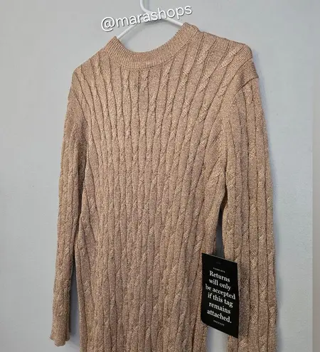 Tuckernuck Gold Cable Knit Midi Dress Size M