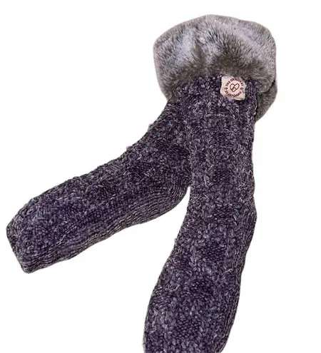 Dearfoams The Original Dearfoam Slipper Sox’s Lavender/Grey Fleece Lining Thick Warm Cozy
