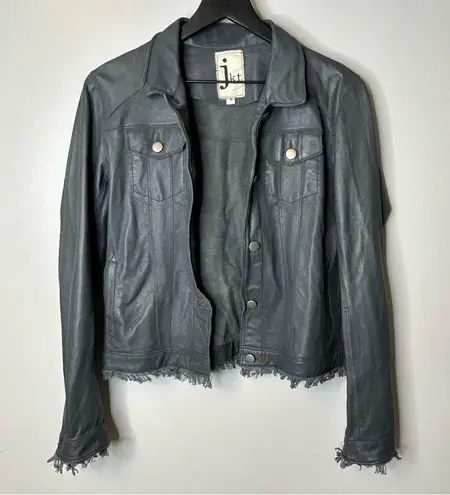 Jakett JKT NYC Alexa Jean Burnished Grey Leather Jacket Size M Gray Size M