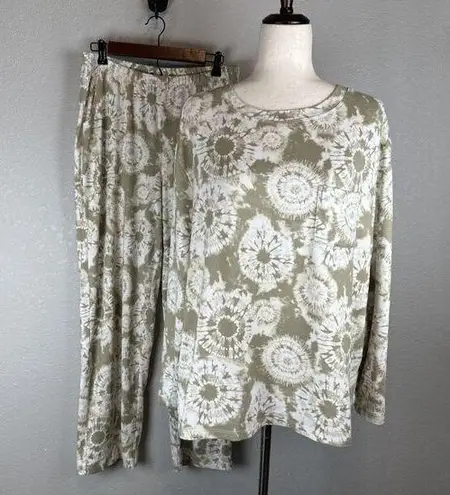 Koolaburra by Ugg Cloud Jersey Straight Leg Pajama Size M Cashmere Beige Tie Dye