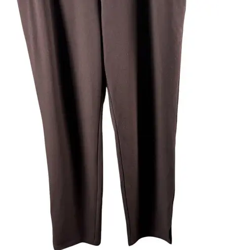 Dennis Basso Luxe Crepe Slim Straight Pull On Pants Chocolate Small Petite