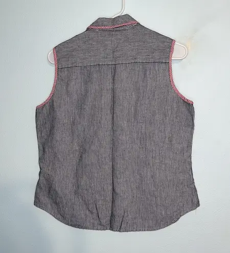 Women’s Linen Blend 4th of July button down vest size large