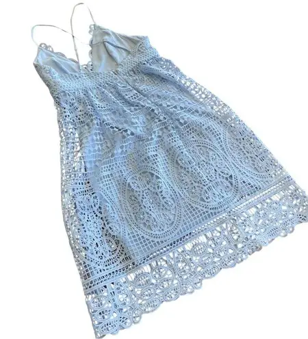 Bardot Revolve Womens 8 Versailles Blue Lace Strappy Midi Dress Fairy Boho Party