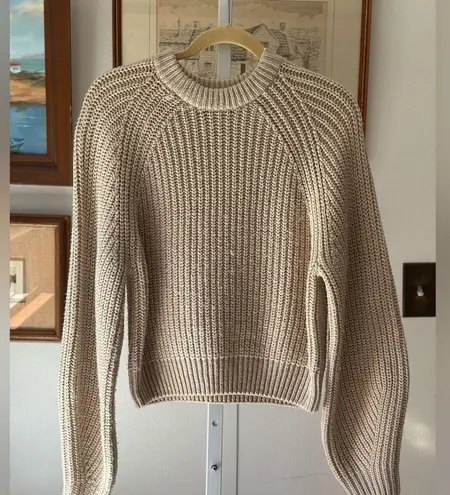 Bershka Cream Cowl Neck Sweater with Ribbed Texture