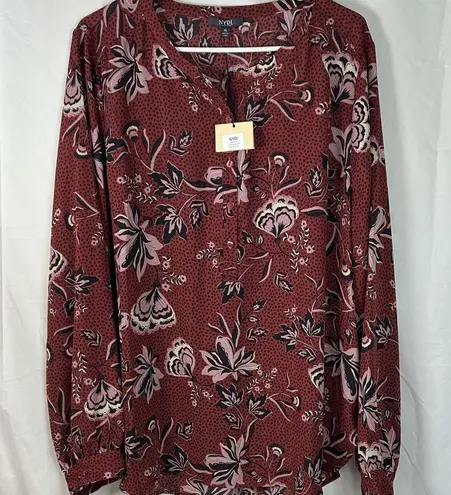 NYDJ Simone Rosa Bloom popover blouse new Women’s Size XL