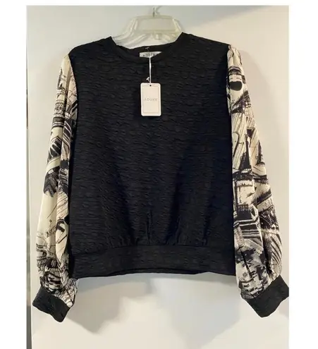 Adore Black Textured Blouse