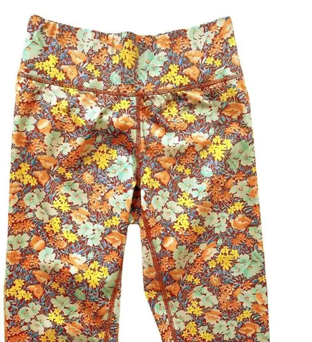 Veronica Beard Vilena Leggings Floral Orange Multi High Rise Workout Small NWT