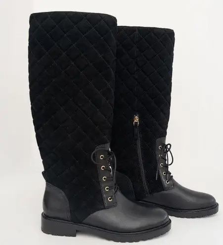 Ralph Lauren Lauren . Hollie II Quilted Lace-Up Riding Boots.