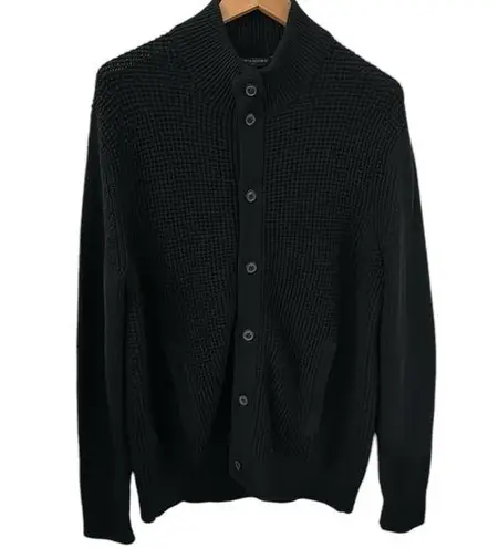 Banana Republic Factory black chunky waffle knit longline cardigan jacket size L Size L