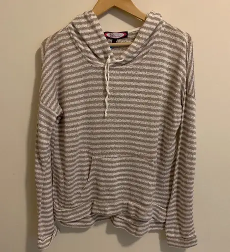 t/o Sweaters Hooded Lightweight Sweater Striped Nautical Tan Size L thumbnail 1