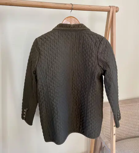 Vintage Quilted Corduroy Collared Chore Barn Jacket in Olive Green