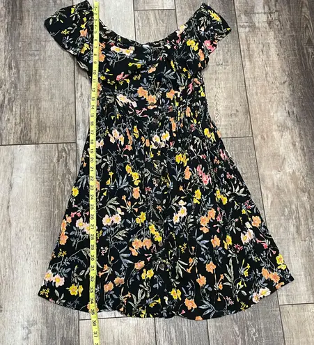 Patrons of Peace Off Shoulder Floral Mini Dress Elastic Waist Size Small