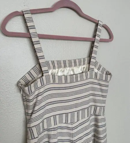 Anthropologie Paper Crown Womens S Romper Lined Shorts Zipper Jumper Cream Navy