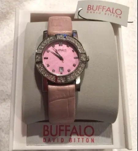 Buffalo David Bitton BUFFALO Pink watch with crystals