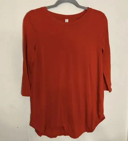 Zenana Outfitters Soft Cozy Rust Orange Three Quarter Long Sleeve Women's Top Size Small