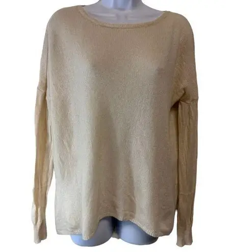 360sweater cashmere long sleeves beige sweater size Small