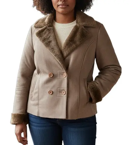 Zendra Petite Brown Suede Coat XL Lightweight Double