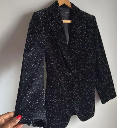 Theory  Velvet Cinched Dotted Blazer