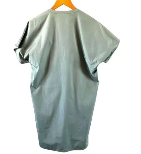 Vince  Split Neck Oversized Poplin Shift Dress XS Green Cotton New retail $289