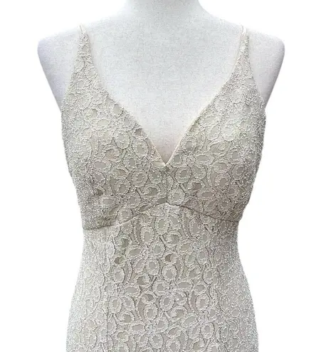 Ynes Lace Maxi Dress With Slit and Plunging Criss Cross Back Size undefined