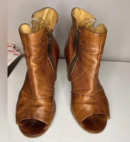 Paul Green Soft Leather Peep Toe Heeled Booties