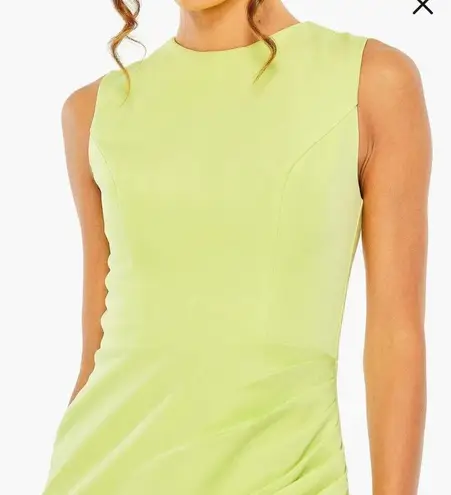 Mac Duggal Feather Trim Asymmetric Dress