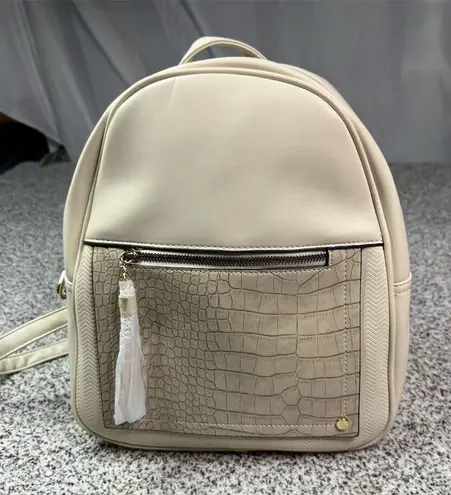 Montana West Women's Cream Croc Embossed Medium Backpack Purse