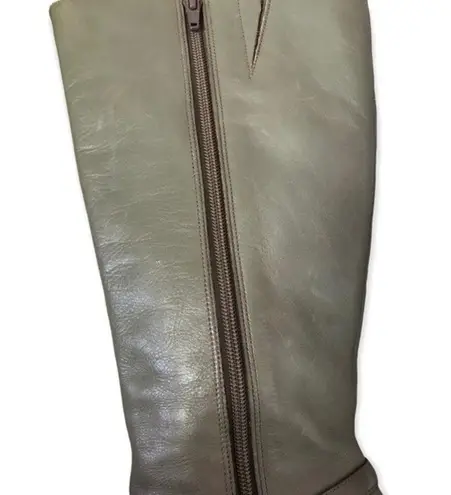 Naturalizer Leather Square Toe Chunky Heel Tall Boots