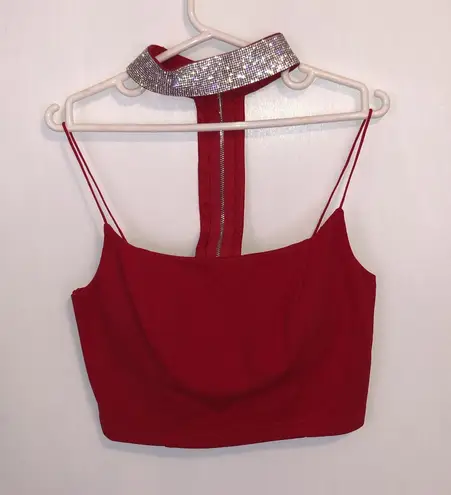 ENTRY Red Two Piece Rhinestone Set Size Small