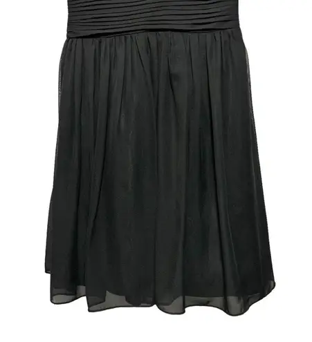 Aidan Mattox Sz 2 Black V Neck Halter Cocktail Party Dress Above Knee Sleeveless