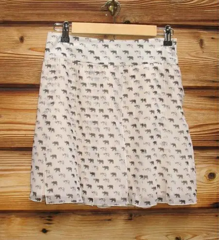 Club Monaco NWOT Elephant Print Silk Mini Skirt