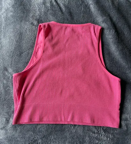 Garage Pink Fitted Cropped Tank