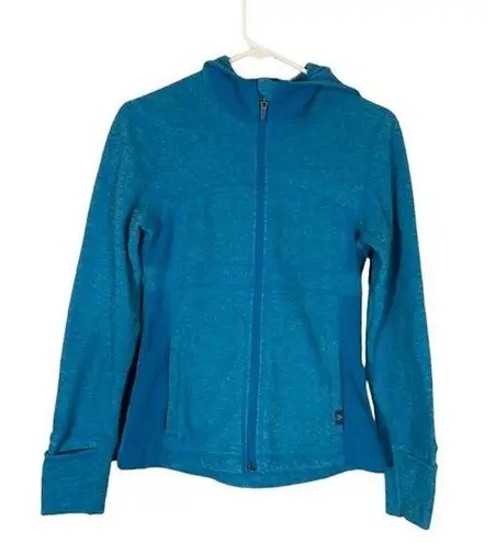 prAna Blue Long Sleeve Hooded Athletic Full Zip Casual Jacket Women Sz XS