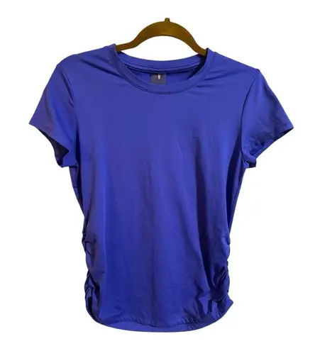 Calia by Carrie Underwood Blue Violet Short Sleeve Ruched Athletic Tee Size M