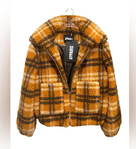 APPARIS Women's Francis Faux Shearling Jacket Orange Size M