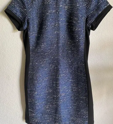 Madewell  Shimmerweave Blue Metallic Tee Tweed Dress Size 0 New!