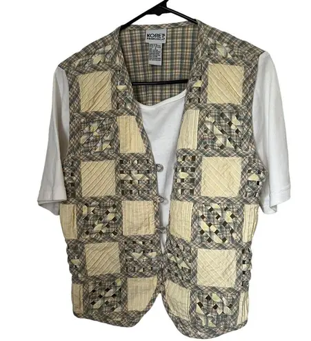 Vintage Quilted Vest/Tee Short Sleeve